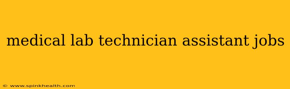 medical lab technician assistant jobs