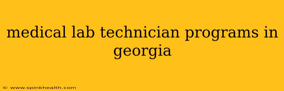 medical lab technician programs in georgia