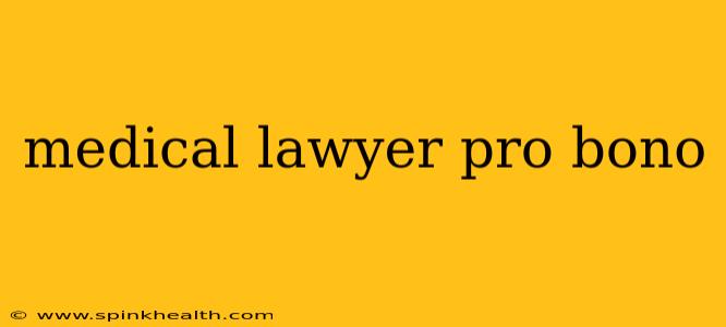 medical lawyer pro bono