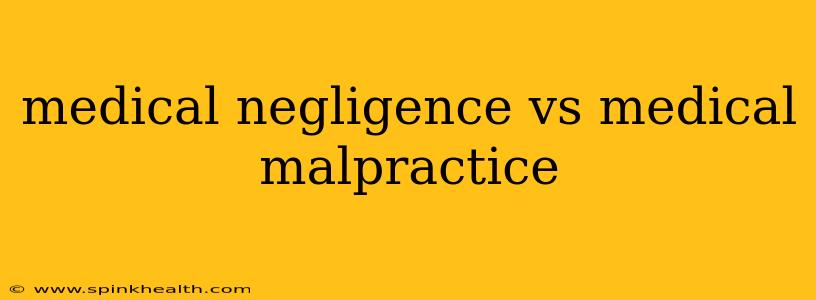 medical negligence vs medical malpractice