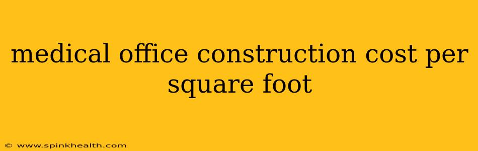 medical office construction cost per square foot