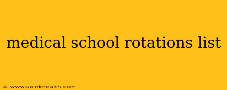 medical school rotations list
