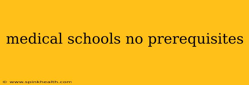 medical schools no prerequisites