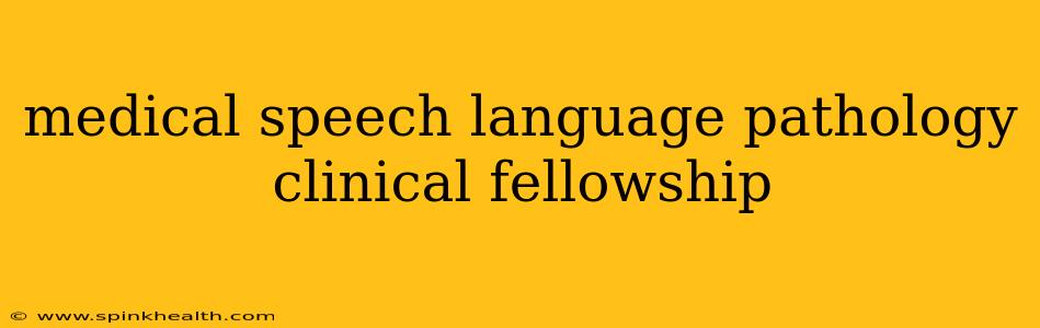 medical speech language pathology clinical fellowship
