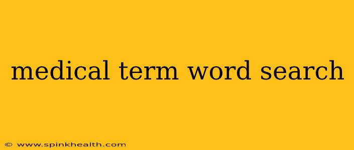 medical term word search