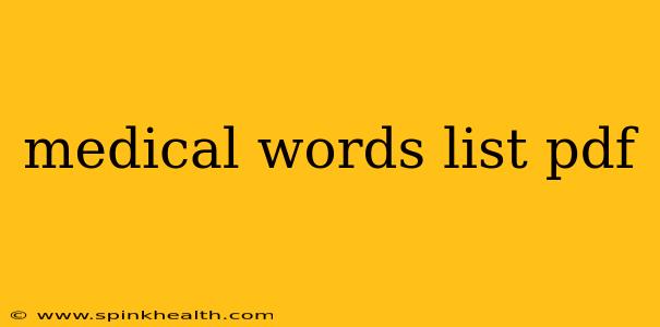medical words list pdf