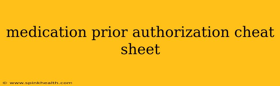 medication prior authorization cheat sheet