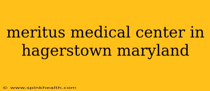 meritus medical center in hagerstown maryland