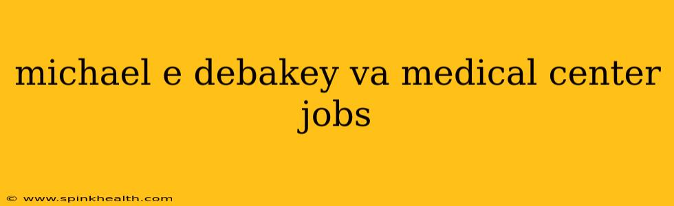 michael e debakey va medical center jobs