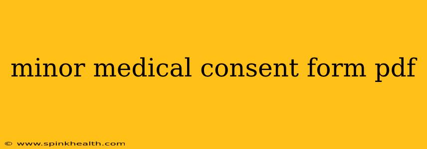 minor medical consent form pdf
