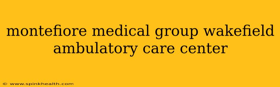 montefiore medical group wakefield ambulatory care center