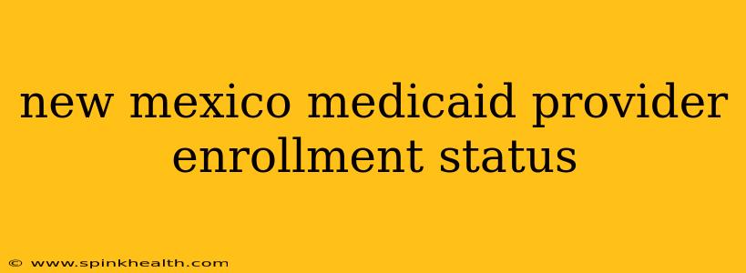 new mexico medicaid provider enrollment status