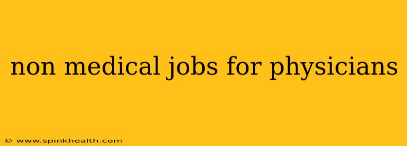 non medical jobs for physicians