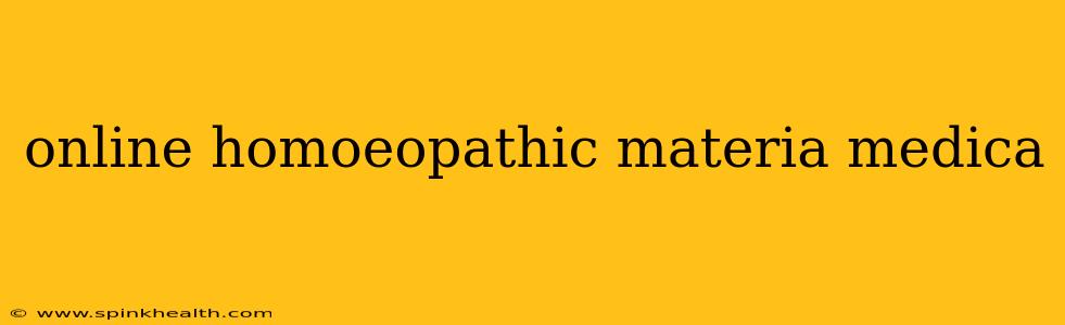 online homoeopathic materia medica