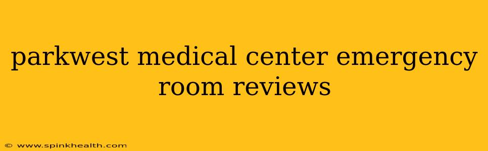 parkwest medical center emergency room reviews