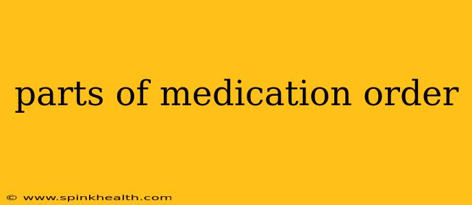 parts of medication order