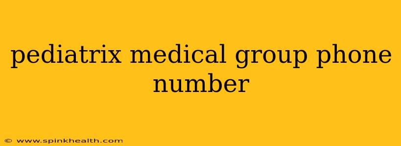 pediatrix medical group phone number