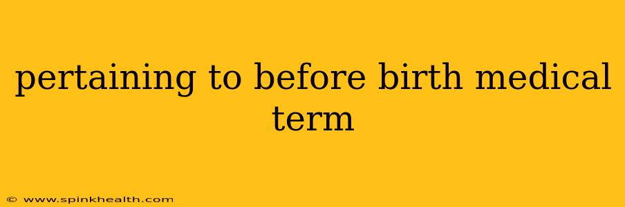 pertaining to before birth medical term