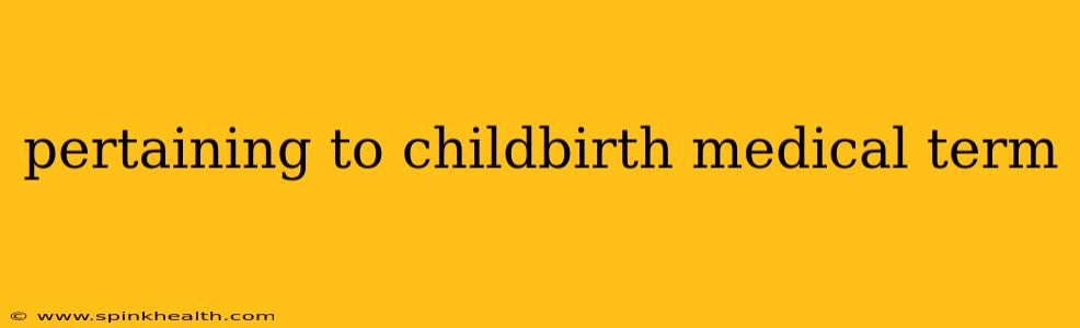 pertaining to childbirth medical term