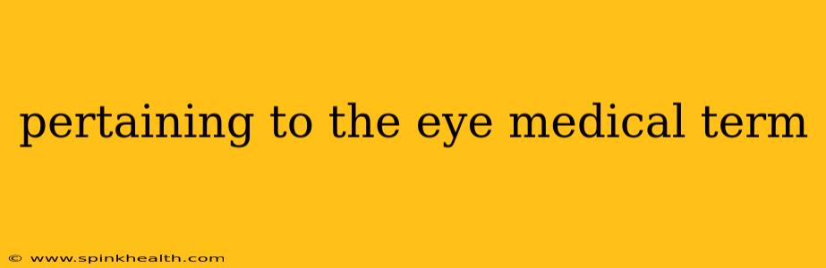 pertaining to the eye medical term