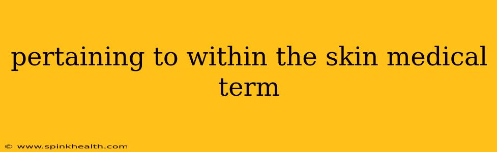 pertaining to within the skin medical term