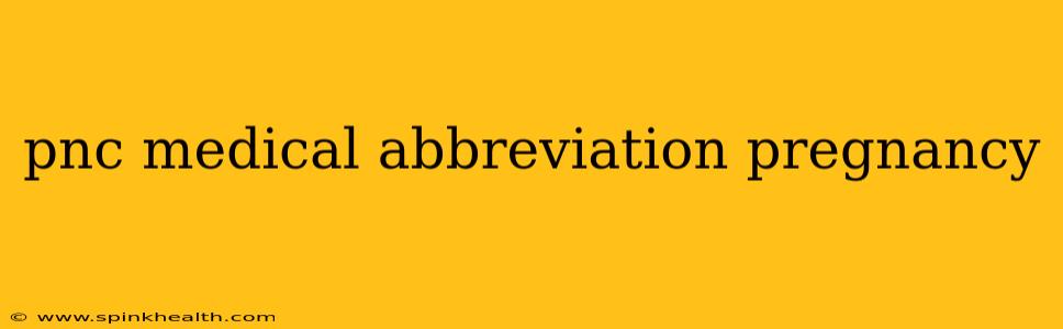 pnc medical abbreviation pregnancy