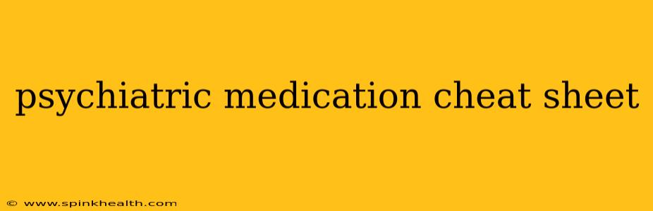 psychiatric medication cheat sheet
