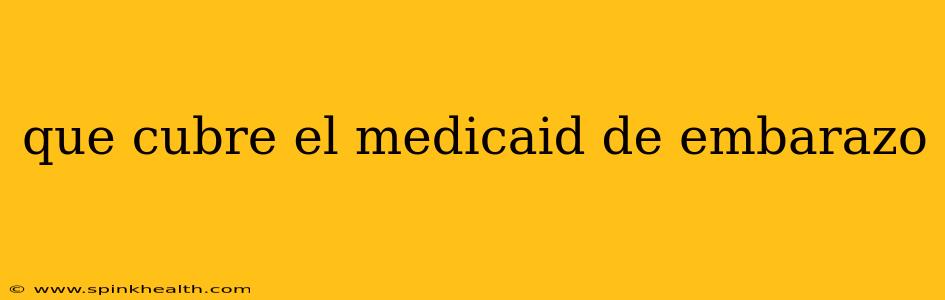 que cubre el medicaid de embarazo