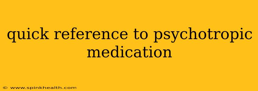 quick reference to psychotropic medication