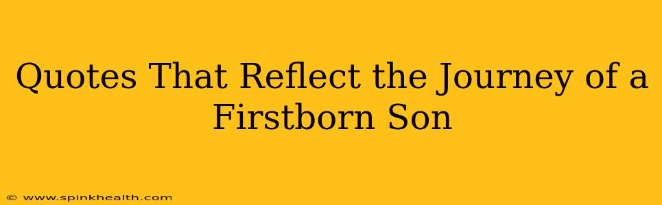 Quotes That Reflect the Journey of a Firstborn Son