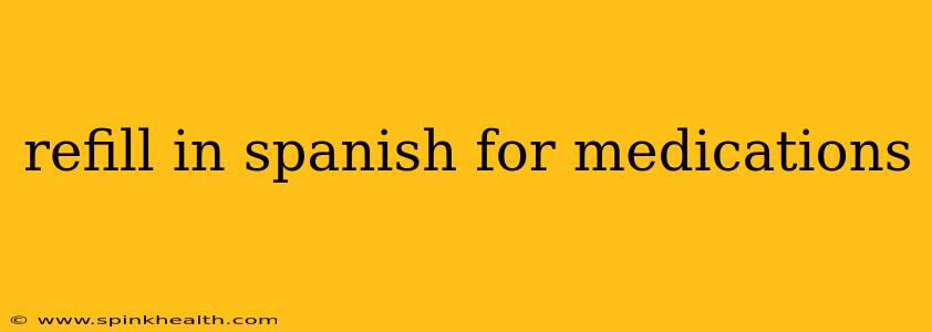 refill in spanish for medications
