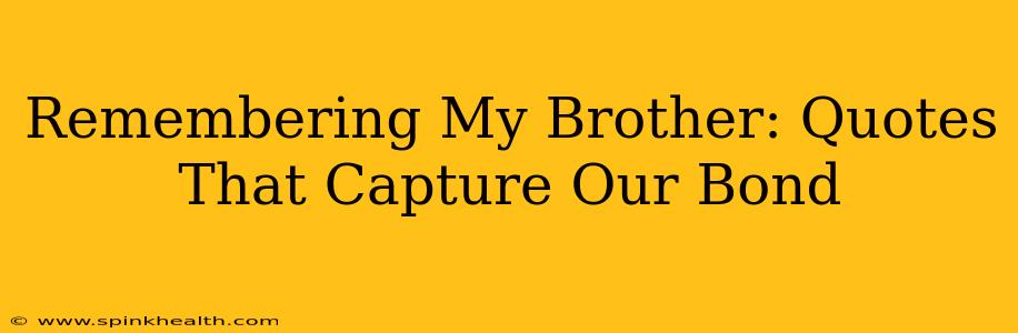 Remembering My Brother: Quotes That Capture Our Bond