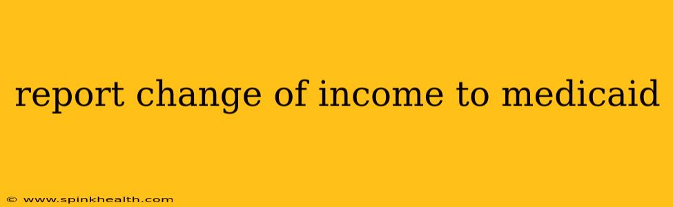 report change of income to medicaid