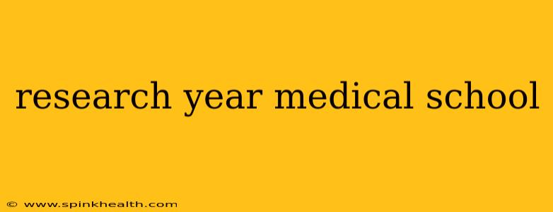research year medical school