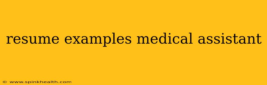 resume examples medical assistant