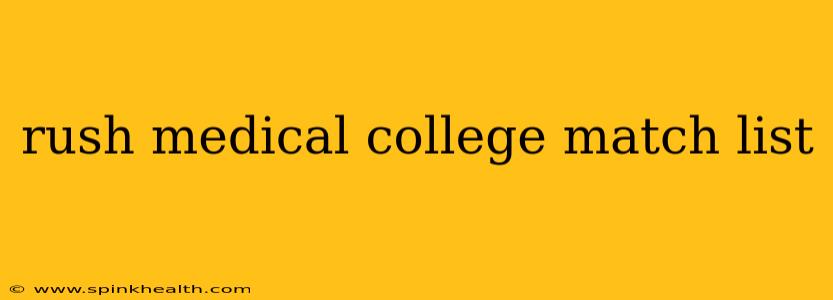 rush medical college match list