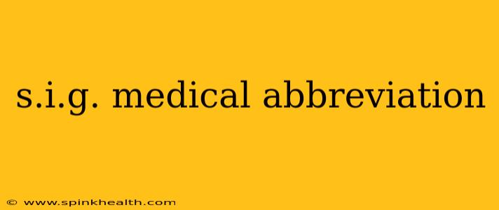 s.i.g. medical abbreviation