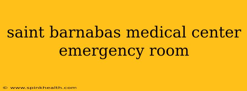 saint barnabas medical center emergency room