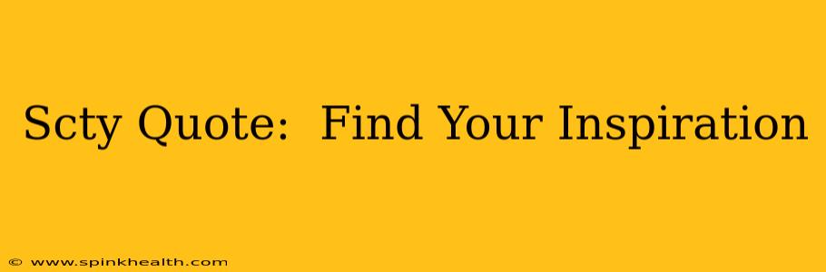 Scty Quote:  Find Your Inspiration