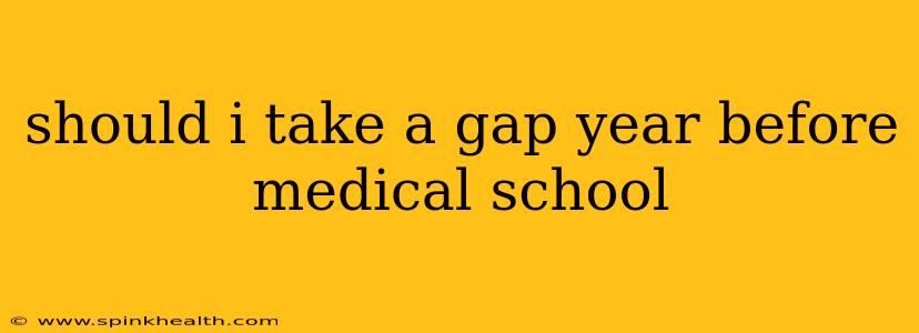 should i take a gap year before medical school