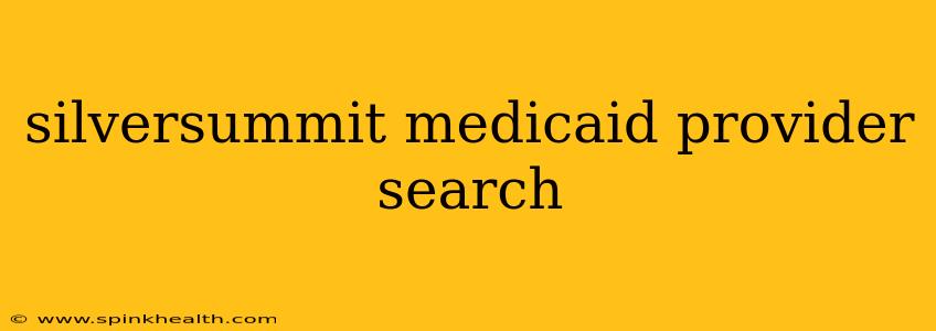 silversummit medicaid provider search