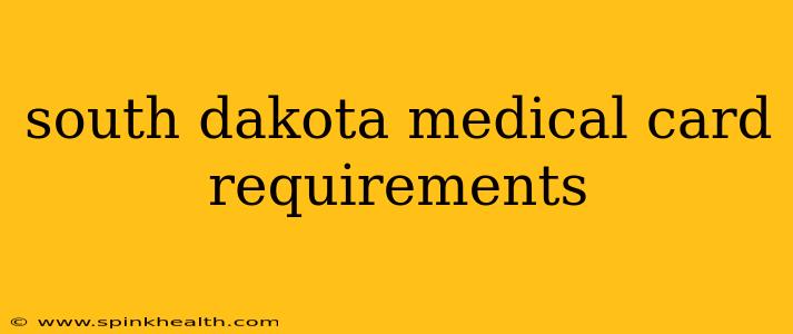 south dakota medical card requirements