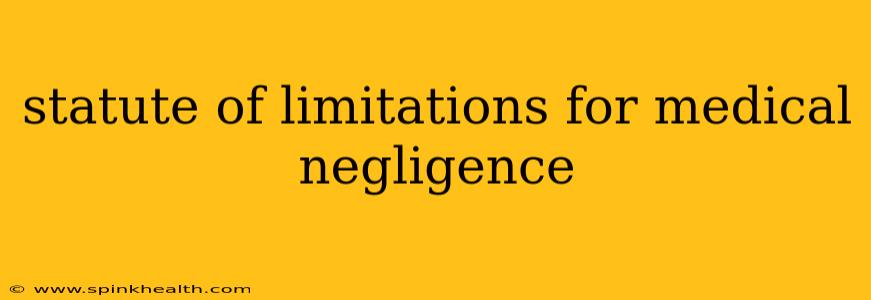 statute of limitations for medical negligence