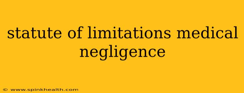 statute of limitations medical negligence