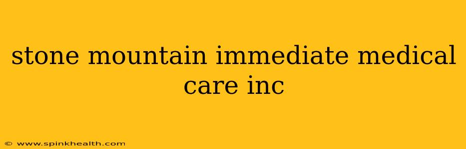 stone mountain immediate medical care inc