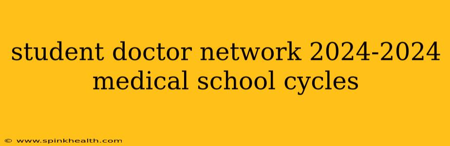student doctor network 2024-2024 medical school cycles