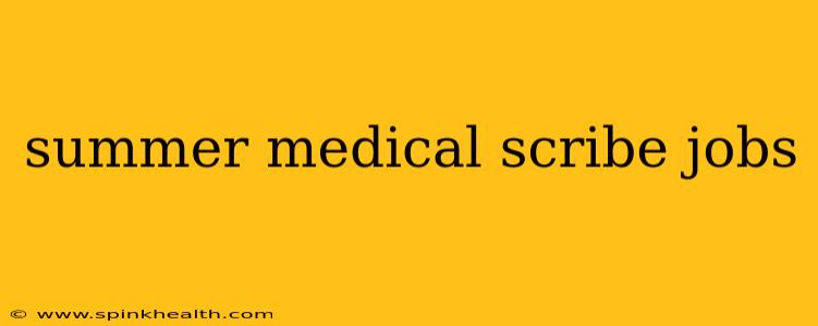 summer medical scribe jobs