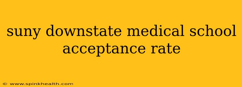 suny downstate medical school acceptance rate