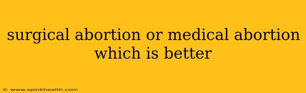 surgical abortion or medical abortion which is better