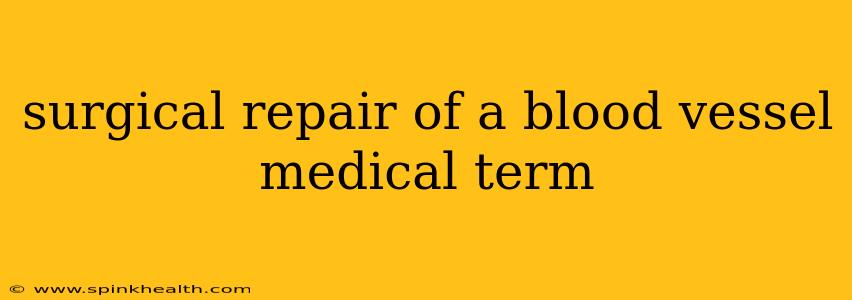 surgical repair of a blood vessel medical term